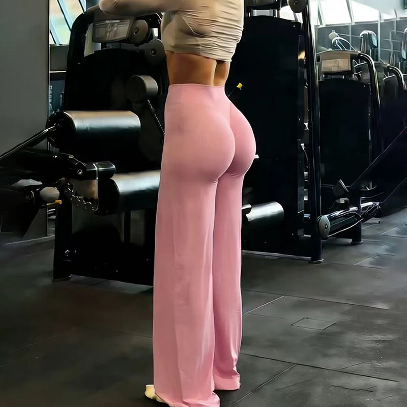 Leggings Deportivos de Yoga para Mujer, de Cintura Alta, con Efecto Levanta Glúteos, Pierna Ancha, Sensación de Segunda Piel, para Gimnasio, Pilates y Running