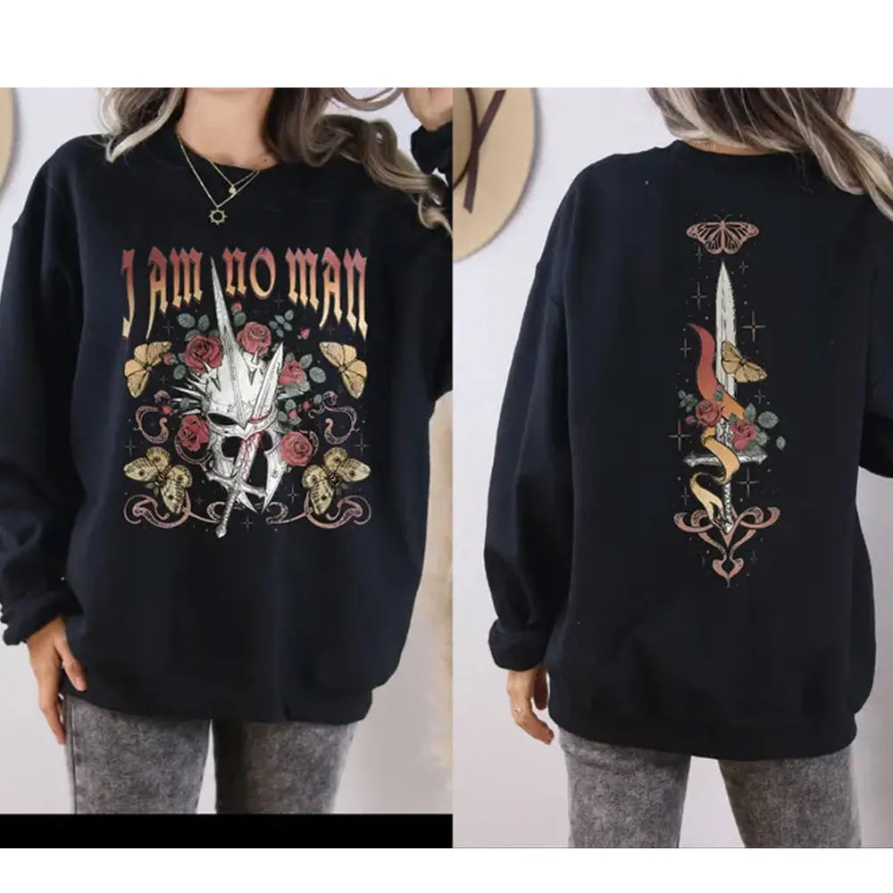 Sudadera y sudadera con capucha I Am No Man, sudadera para amantes de los libros, sudadera feminista, Merch de fantasía, sudadera de literatura Fandom de lectura