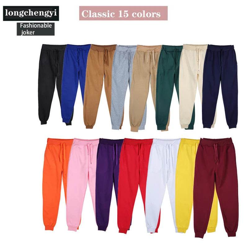 Pantalones de entrenamiento atléticos para hombre, pantalones de chándal informales holgados, pantalones forrados de lana para primavera y otoño, pantalones con cordón de cintura elástica