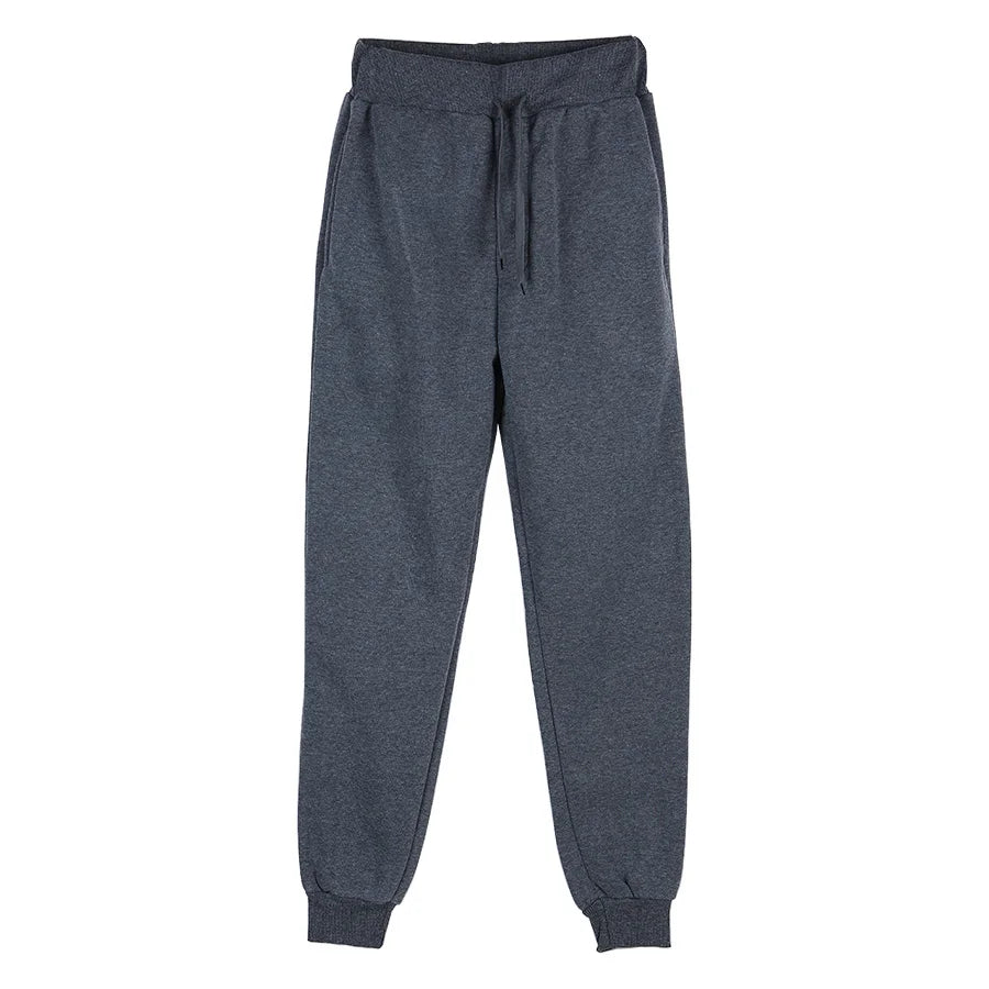 Pantalones de entrenamiento atléticos para hombre, pantalones de chándal informales holgados, pantalones forrados de lana para primavera y otoño, pantalones con cordón de cintura elástica