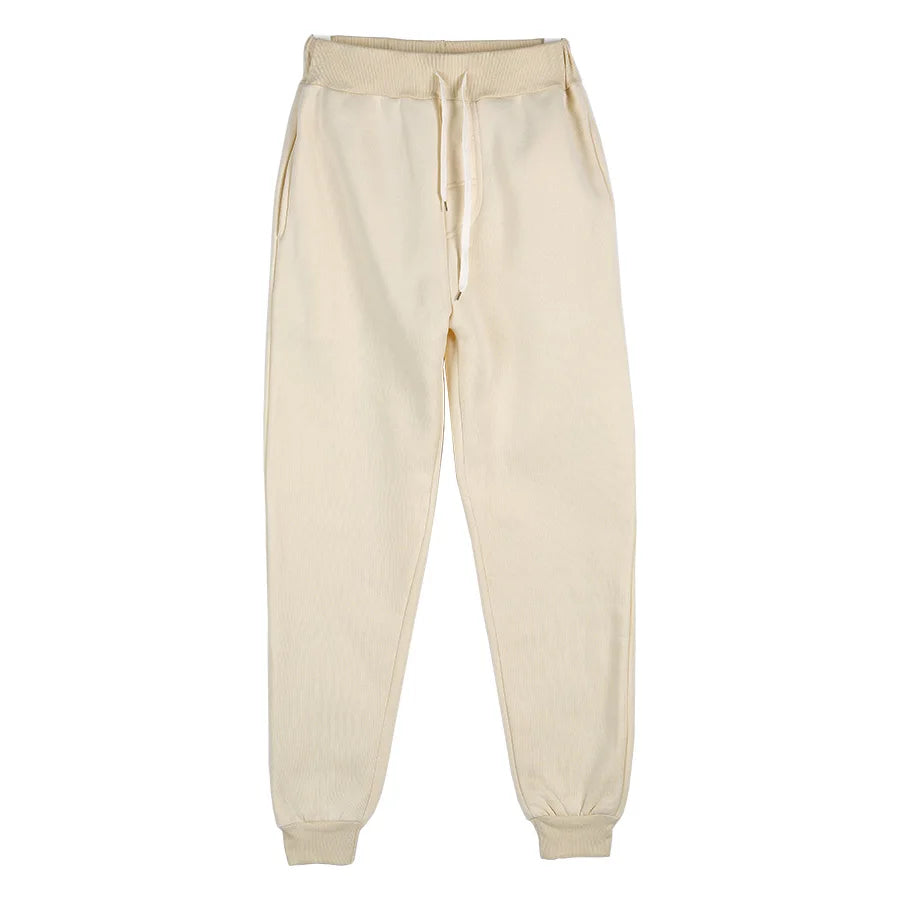 Pantalones de entrenamiento atléticos para hombre, pantalones de chándal informales holgados, pantalones forrados de lana para primavera y otoño, pantalones con cordón de cintura elástica