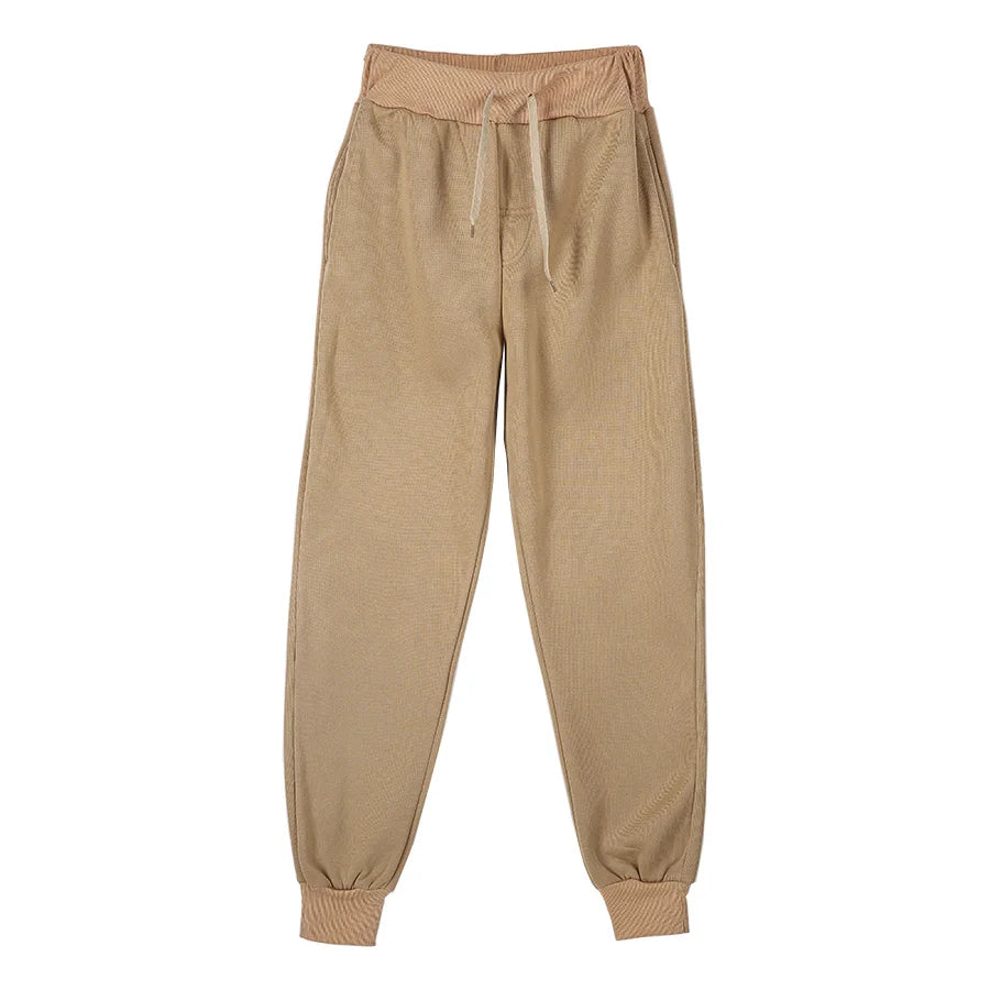 Pantalones de entrenamiento atléticos para hombre, pantalones de chándal informales holgados, pantalones forrados de lana para primavera y otoño, pantalones con cordón de cintura elástica