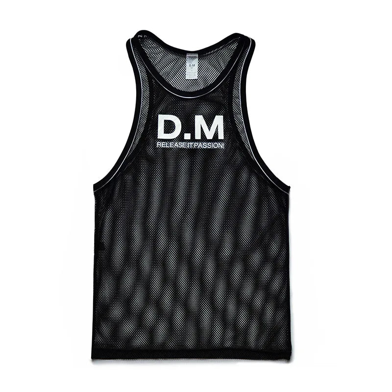 Camiseta de gimnasio para Hombre, Ropa de malla transpirable, holgada, para Fitness, culturismo, Simple