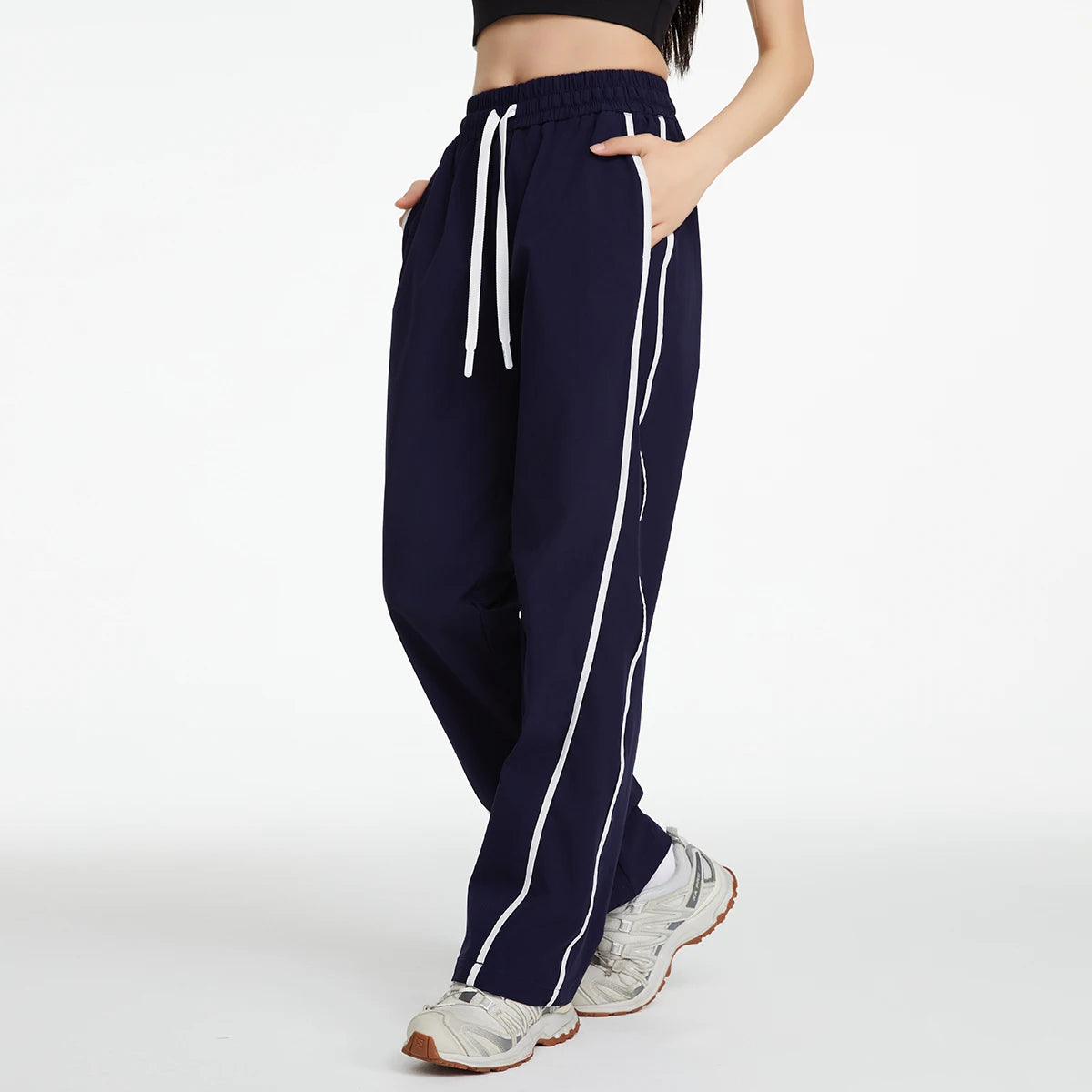 Pantalones deportivos para mujer, pantalones de pierna ancha informales holgados a prueba de viento para montañismo al aire libre, pantalones de protección solar de secado rápido, verano