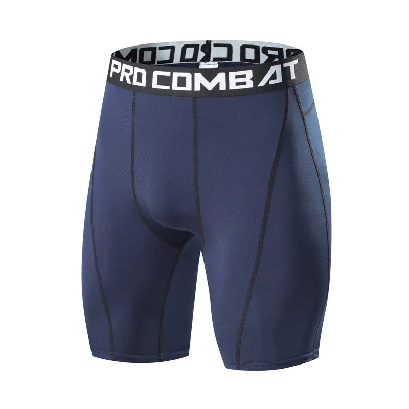 Pantalones cortos de culturismo para Hombre, bragas de gimnasio con entrepierna para entrenamiento físico, medias de compresión elásticas para músculos vivos, mallas ajustadas para Hombre