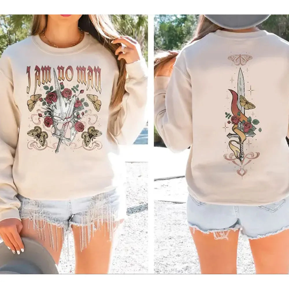 Sudadera y sudadera con capucha I Am No Man, sudadera para amantes de los libros, sudadera feminista, Merch de fantasía, sudadera de literatura Fandom de lectura