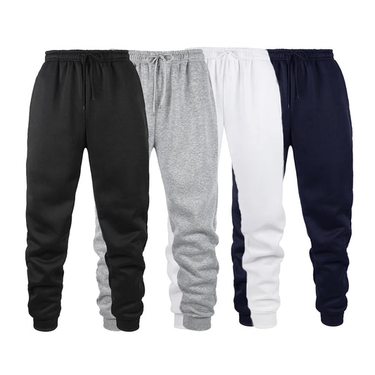 Pantalones deportivos para correr para hombre, pantalones de chándal de otoño e invierno, pantalones deportivos para gimnasio, pantalones largos de entrenamiento informales de Color sólido a la moda