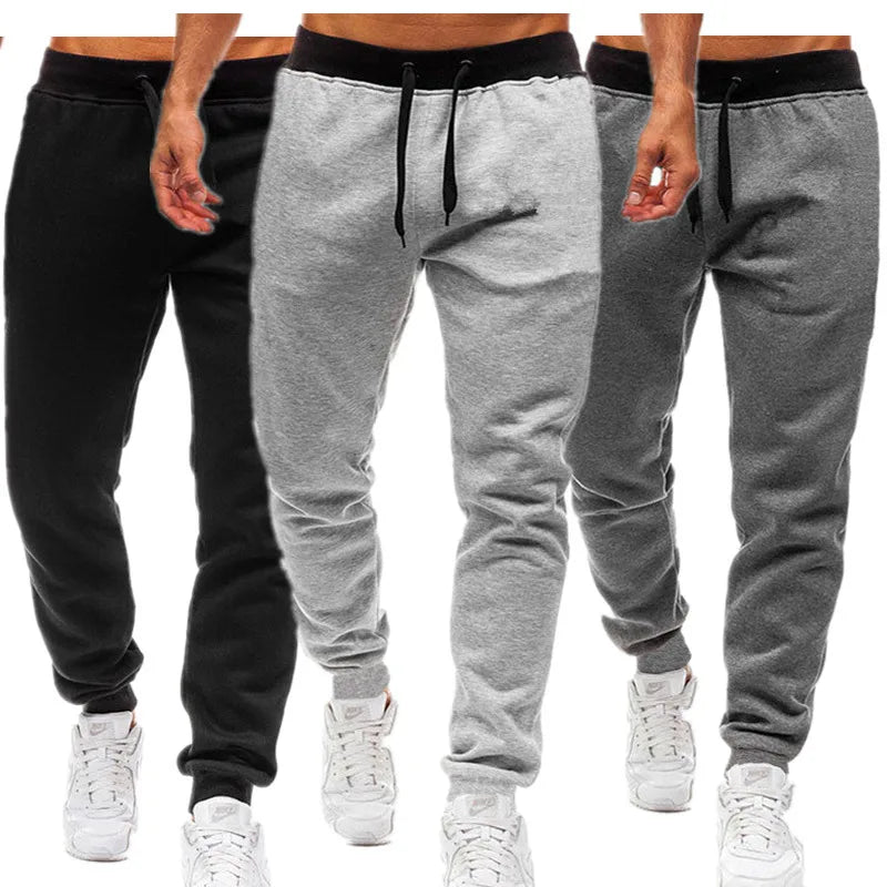 Pantalones de entrenamiento atléticos para hombre, pantalones de chándal informales holgados, pantalones forrados de lana para primavera y otoño, pantalones con cordón de cintura elástica