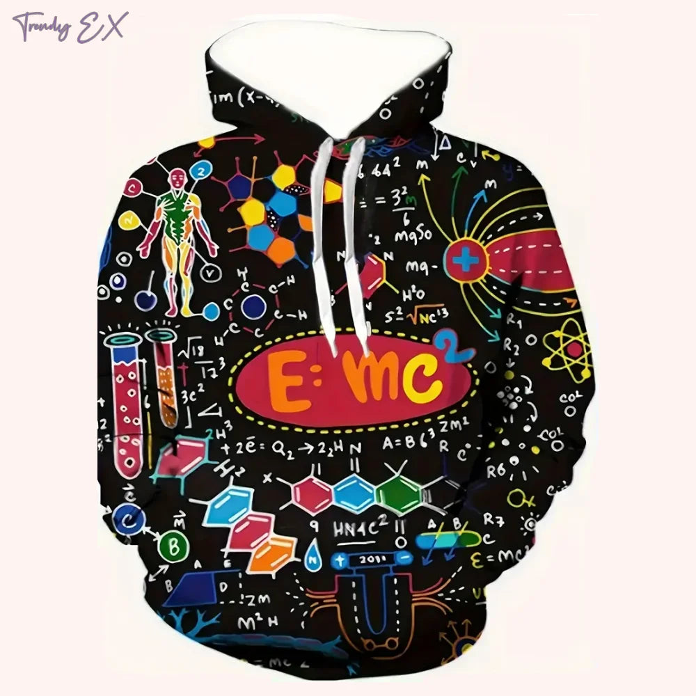 Sudadera con capucha con estampado de Graffiti para hombre, ropa deportiva de manga larga con bolsillo de canguro, de gran tamaño, informal, a la moda