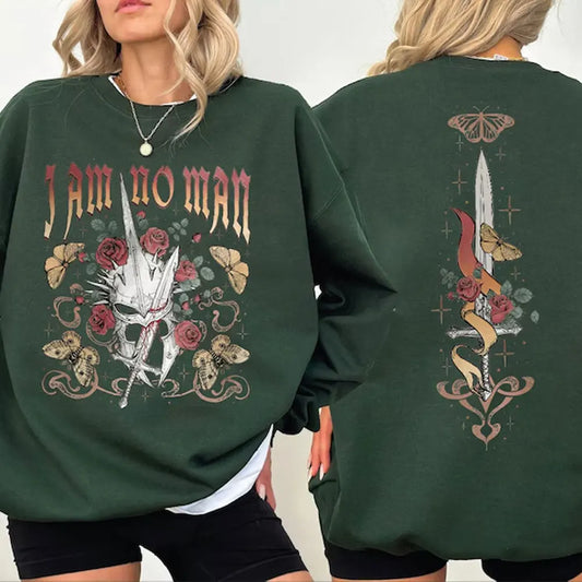 Sudadera y sudadera con capucha I Am No Man, sudadera para amantes de los libros, sudadera feminista, Merch de fantasía, sudadera de literatura Fandom de lectura