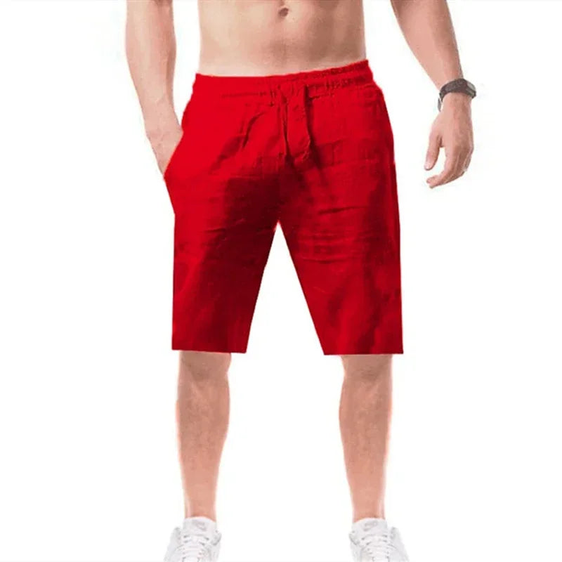 Pantalones holgados de algodón y lino para hombre, ropa informal transpirable para Fitness, ropa de calle para trotar, otoño y verano
