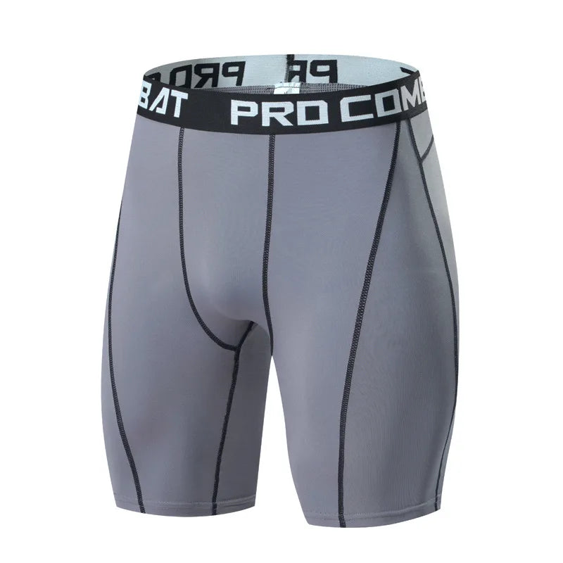 Pantalones cortos de culturismo para Hombre, bragas de gimnasio con entrepierna para entrenamiento físico, medias de compresión elásticas para músculos vivos, mallas ajustadas para Hombre