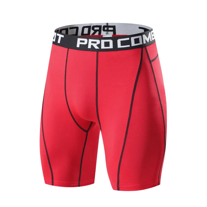 Pantalones cortos de culturismo para Hombre, bragas de gimnasio con entrepierna para entrenamiento físico, medias de compresión elásticas para músculos vivos, mallas ajustadas para Hombre