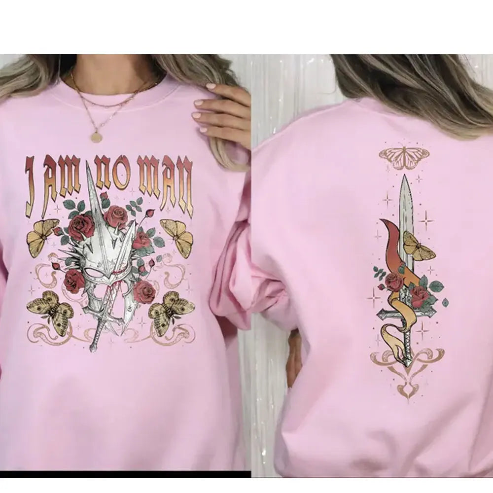 Sudadera y sudadera con capucha I Am No Man, sudadera para amantes de los libros, sudadera feminista, Merch de fantasía, sudadera de literatura Fandom de lectura