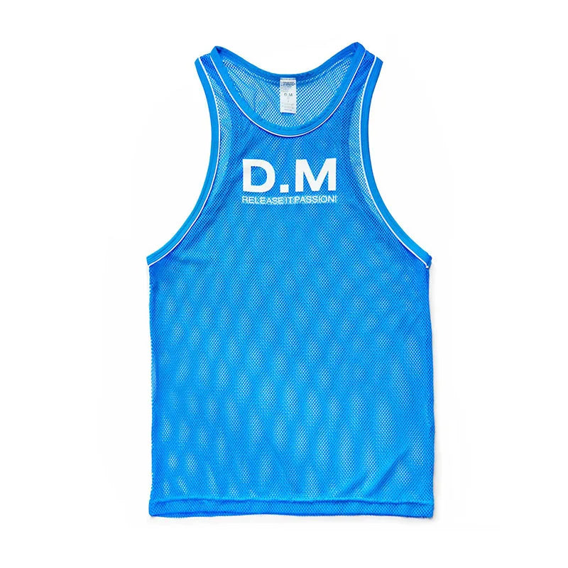 Camiseta de gimnasio para Hombre, Ropa de malla transpirable, holgada, para Fitness, culturismo, Simple