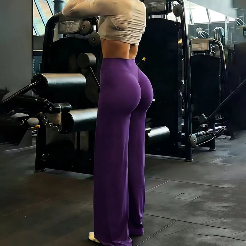 Leggings Deportivos de Yoga para Mujer, de Cintura Alta, con Efecto Levanta Glúteos, Pierna Ancha, Sensación de Segunda Piel, para Gimnasio, Pilates y Running