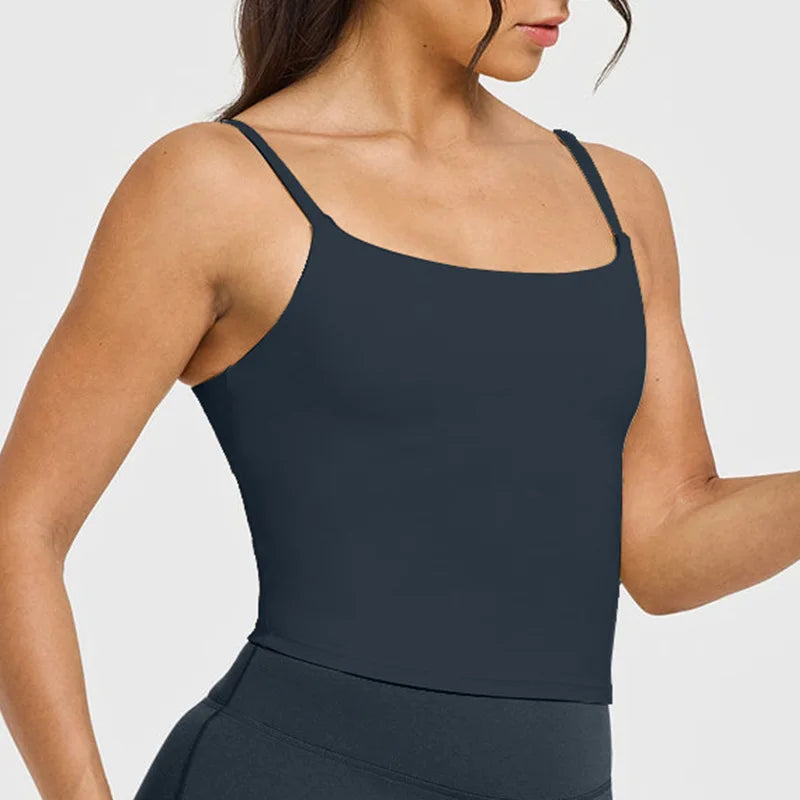 Chaleco deportivo de Yoga para mujer, sujetador de fitness para correr integrado con almohadilla para el pecho, ropa de yoga con tirantes en la espalda, ropa de fitness