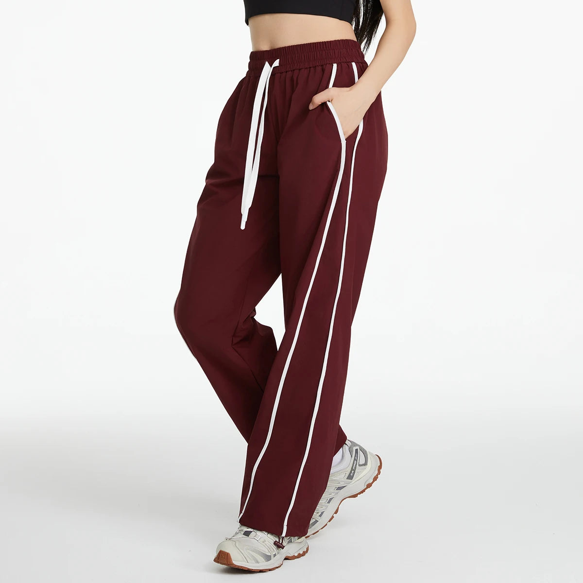 Pantalones deportivos para mujer, pantalones de pierna ancha informales holgados a prueba de viento para montañismo al aire libre, pantalones de protección solar de secado rápido, verano