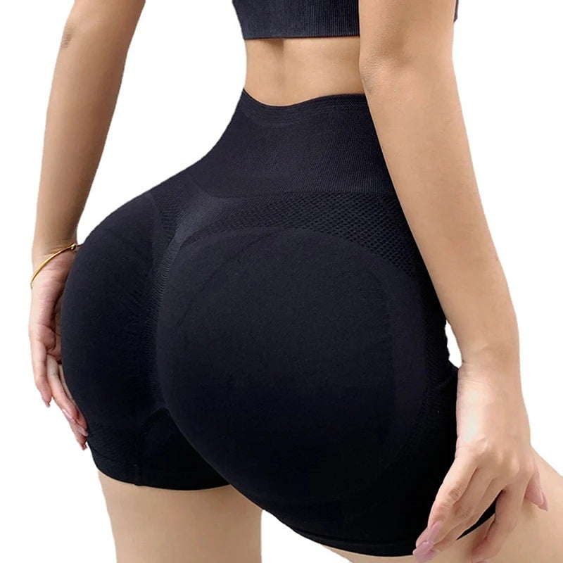Pantalones cortos deportivos para mujer, novedad, ciclismo, trotar, Fitness, cintura alta, Push Up, pantalones cortos de gimnasio, mallas, ropa de Yoga para mujer