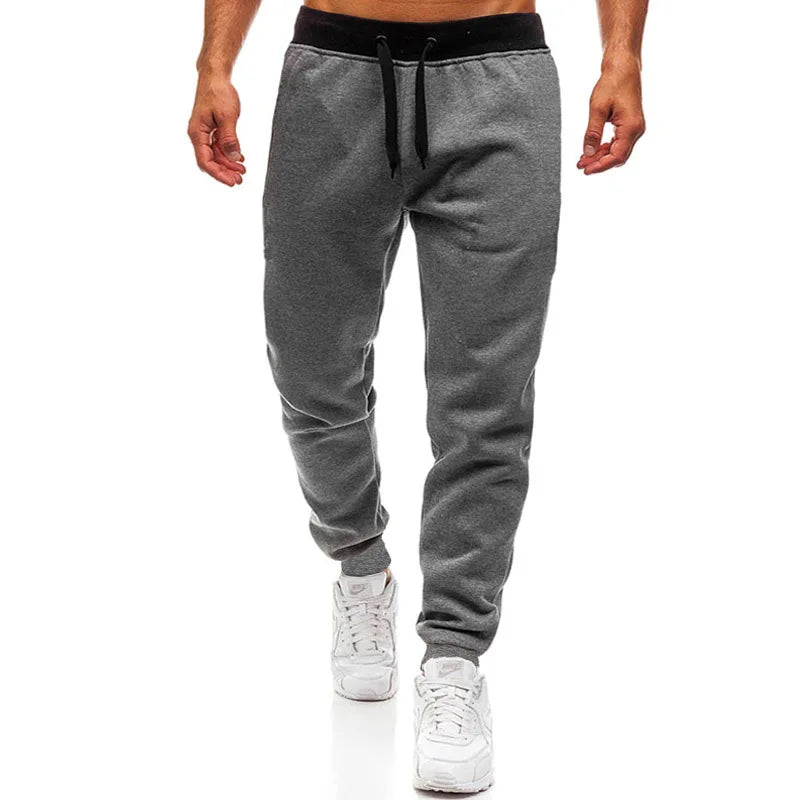 Pantalones de entrenamiento atléticos para hombre, pantalones de chándal informales holgados, pantalones forrados de lana para primavera y otoño, pantalones con cordón de cintura elástica