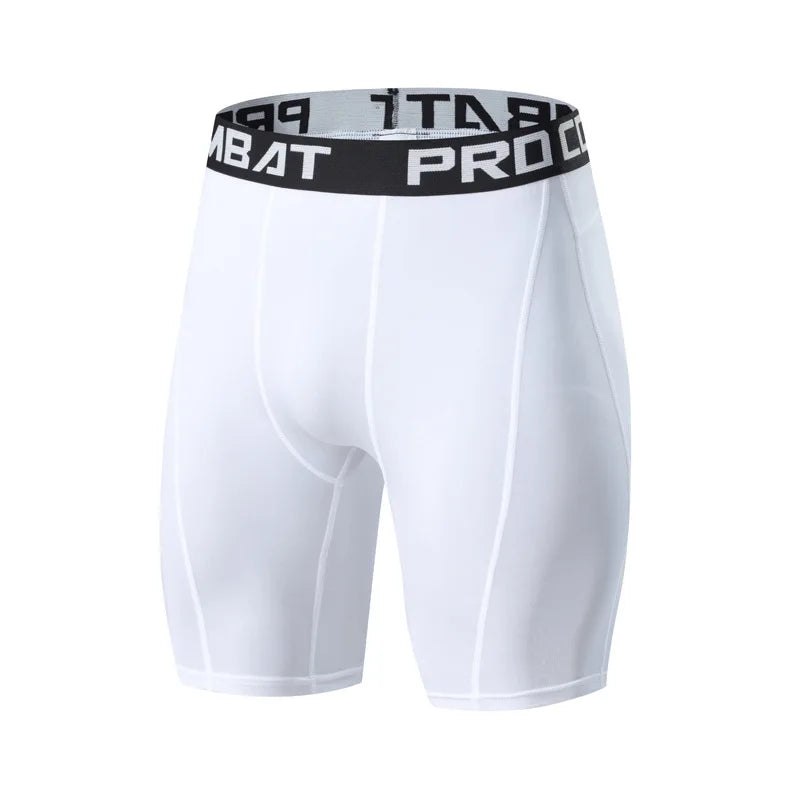 Pantalones cortos de culturismo para Hombre, bragas de gimnasio con entrepierna para entrenamiento físico, medias de compresión elásticas para músculos vivos, mallas ajustadas para Hombre