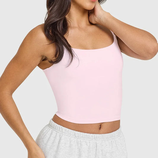 Chaleco deportivo de Yoga para mujer, sujetador de fitness para correr integrado con almohadilla para el pecho, ropa de yoga con tirantes en la espalda, ropa de fitness