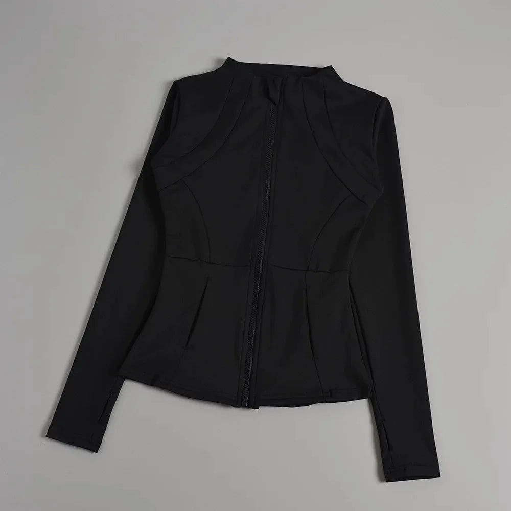 Nueva ropa de yoga para mujer, manga larga para correr, fitness, adelgazante, chaquetas de yoga versátiles, tops deportivos de entrenamiento, chaquetas