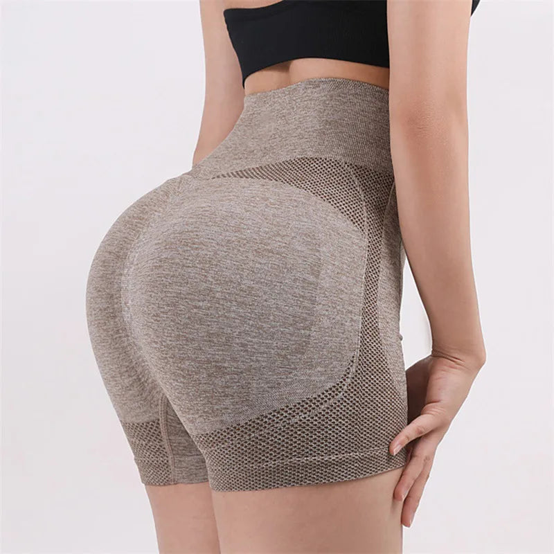 Pantalones cortos deportivos para mujer, novedad, ciclismo, trotar, Fitness, cintura alta, Push Up, pantalones cortos de gimnasio, mallas, ropa de Yoga para mujer