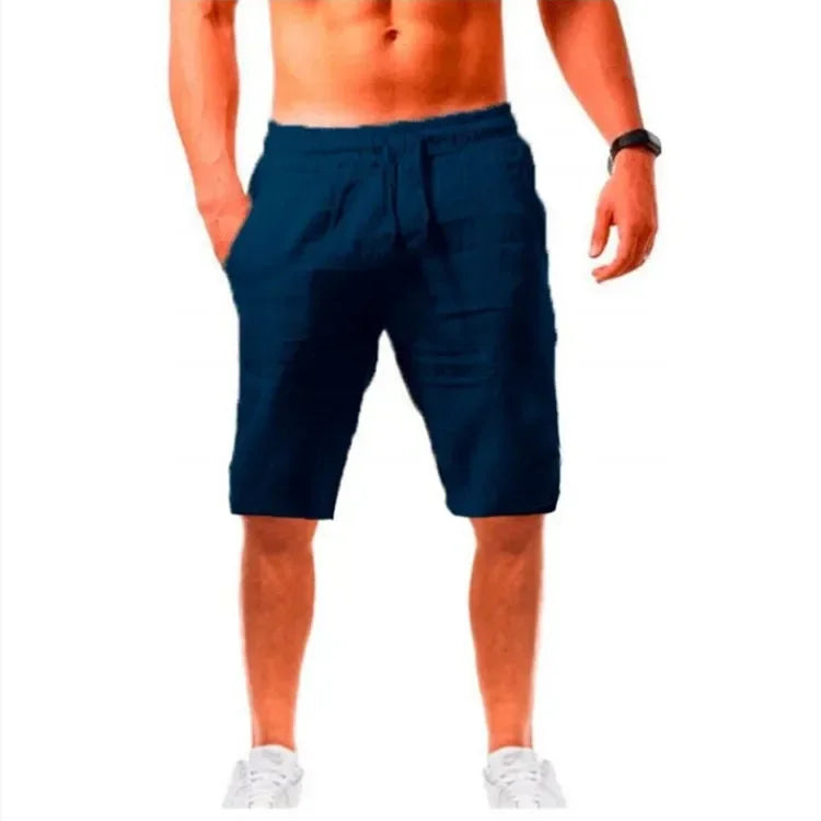 Pantalones holgados de algodón y lino para hombre, ropa informal transpirable para Fitness, ropa de calle para trotar, otoño y verano