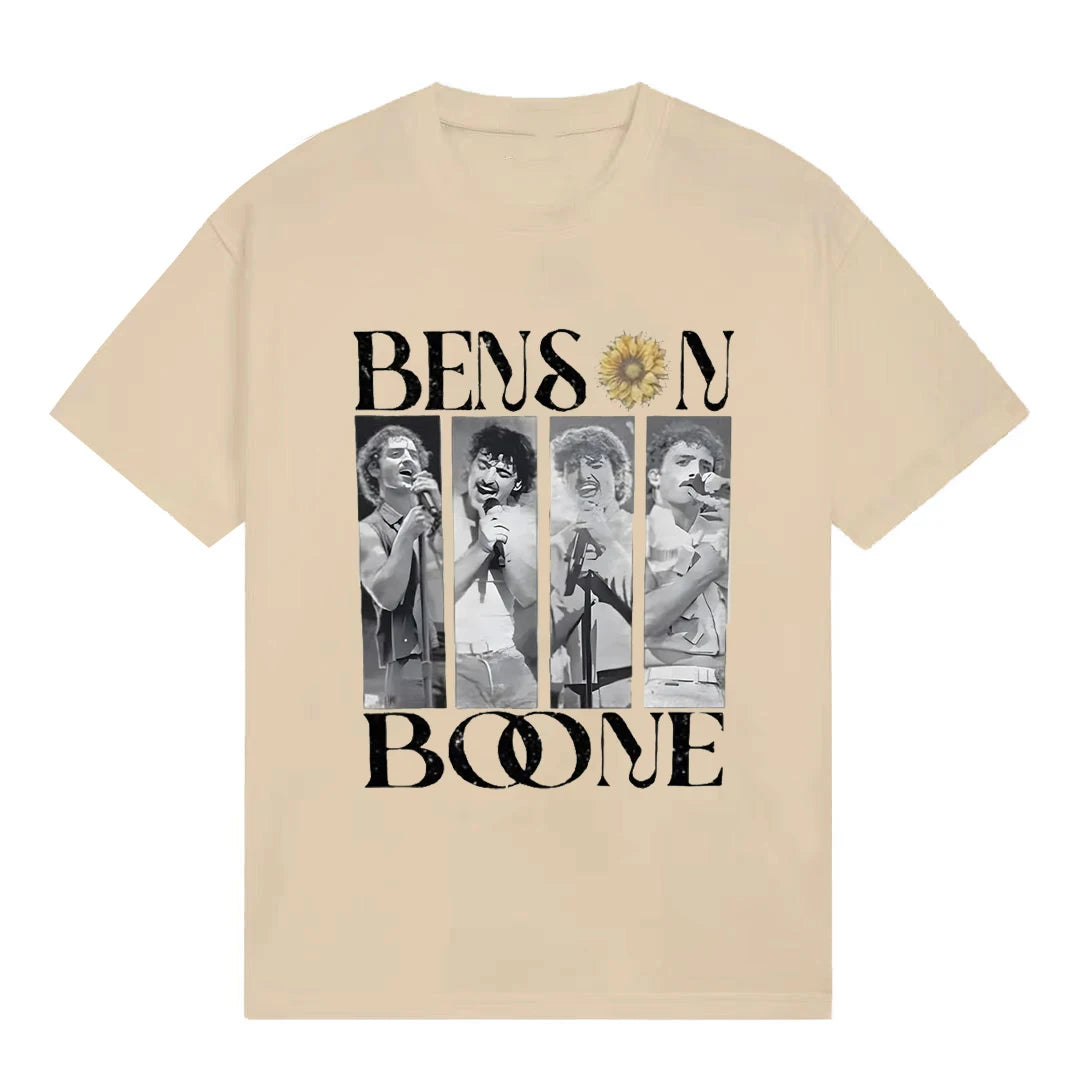 Sudadera de cantante pop cosas hermosas ropa musical colores cómodos Benson Boone camisa música Tour Fan camiseta de verano regalo de seguidor en vivo