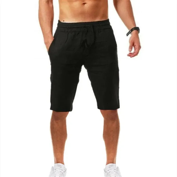 Pantalones holgados de algodón y lino para hombre, ropa informal transpirable para Fitness, ropa de calle para trotar, otoño y verano