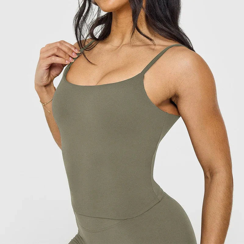 Chaleco deportivo de Yoga para mujer, sujetador de fitness para correr integrado con almohadilla para el pecho, ropa de yoga con tirantes en la espalda, ropa de fitness