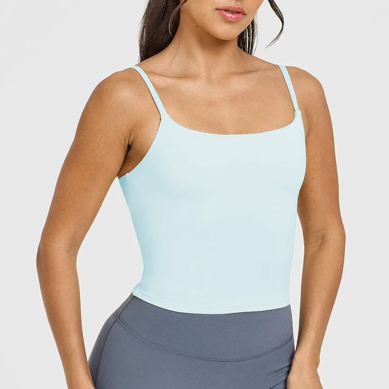 Chaleco deportivo de Yoga para mujer, sujetador de fitness para correr integrado con almohadilla para el pecho, ropa de yoga con tirantes en la espalda, ropa de fitness