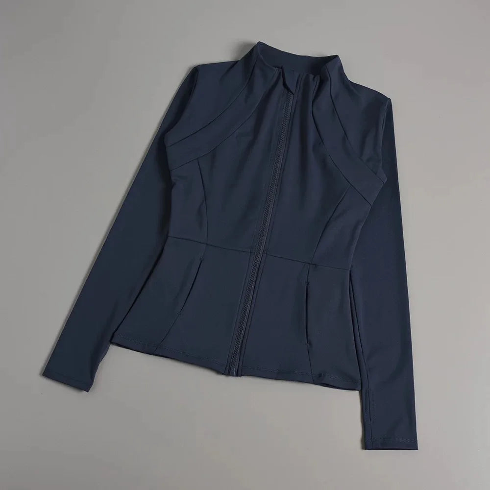 Nueva ropa de yoga para mujer, manga larga para correr, fitness, adelgazante, chaquetas de yoga versátiles, tops deportivos de entrenamiento, chaquetas