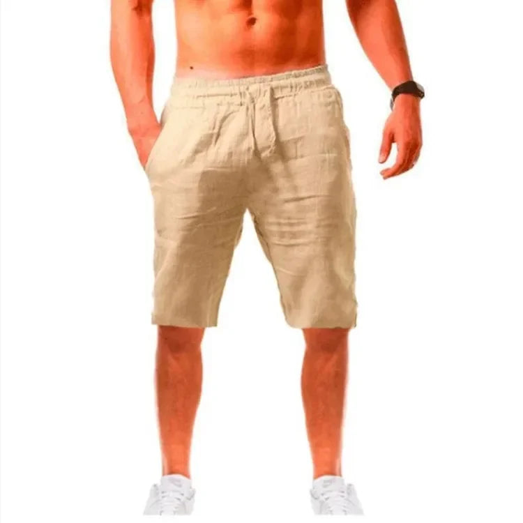 Pantalones holgados de algodón y lino para hombre, ropa informal transpirable para Fitness, ropa de calle para trotar, otoño y verano