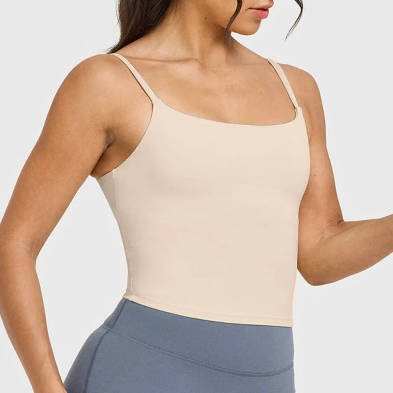 Chaleco deportivo de Yoga para mujer, sujetador de fitness para correr integrado con almohadilla para el pecho, ropa de yoga con tirantes en la espalda, ropa de fitness